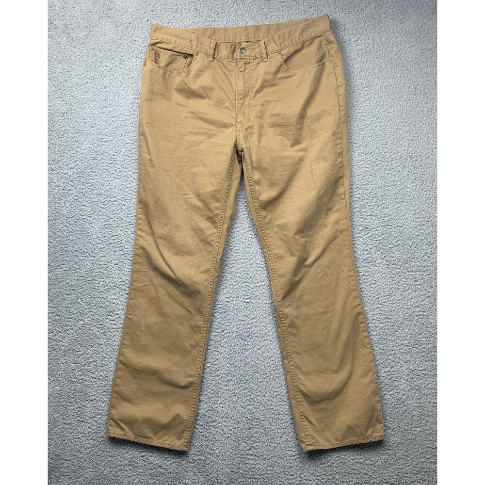 Polo Ralph Lauren Pants Mens 38 X 32 Beige Cotton Preppy Casual Dress